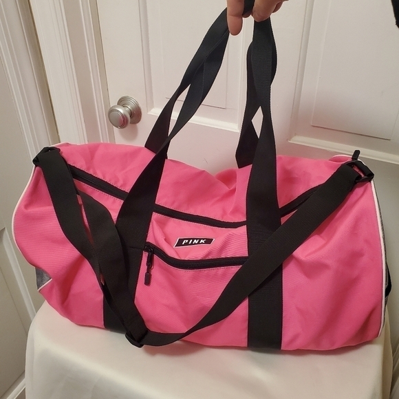 "PINK" Large Zip Close Weekender Duffle Bag, colorful, lightweight - Picture 10 of 10